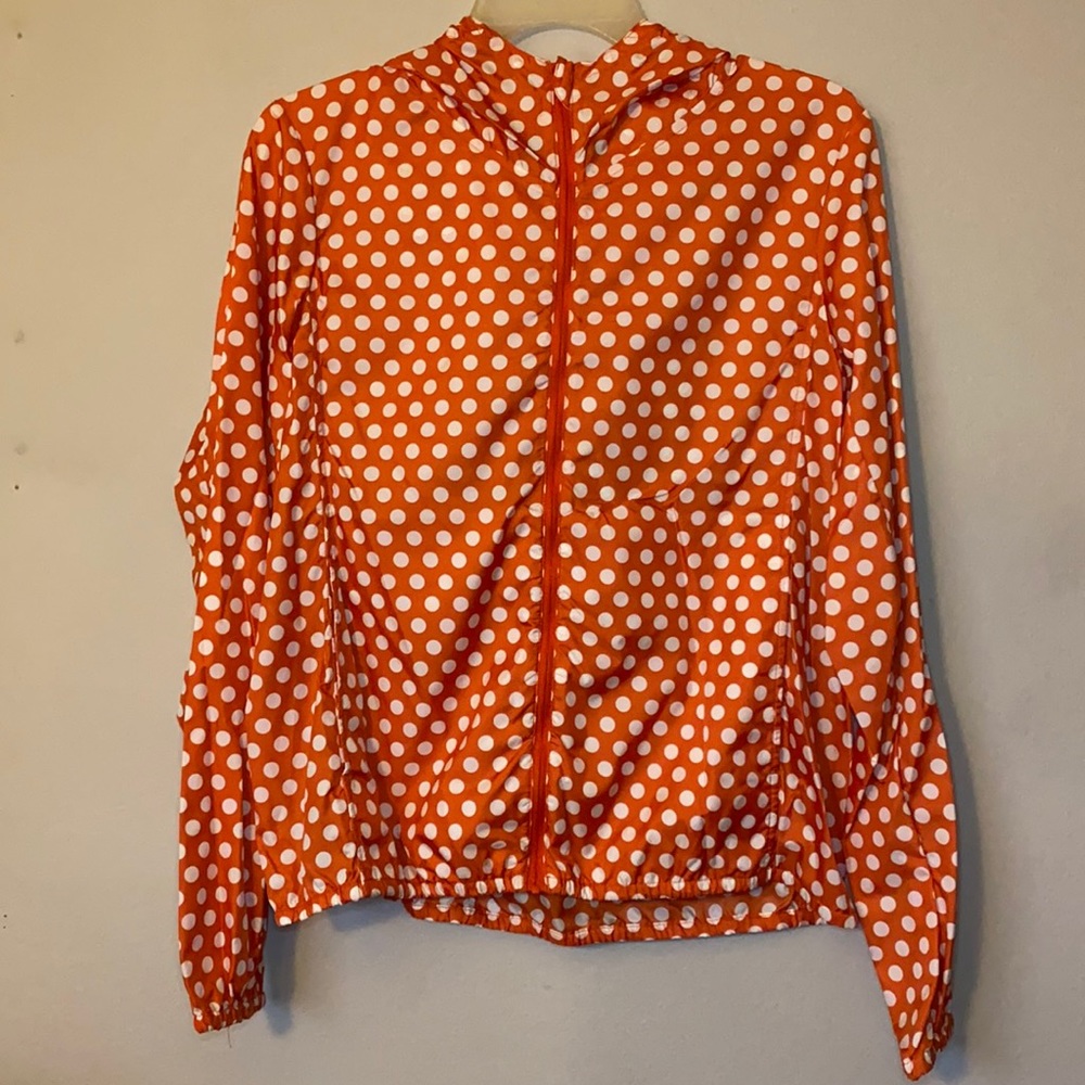 Uniqlo Orange Polka Dot Medium Windbreaker Jacket
